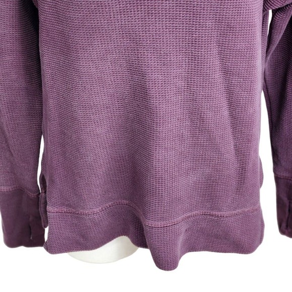 Athleta Coaster Luxe Waffle Sweatshirt Womens Medium Burgundy - Picture 3 of 7